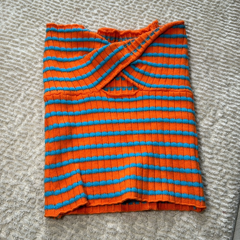 Striped knit tube top size small